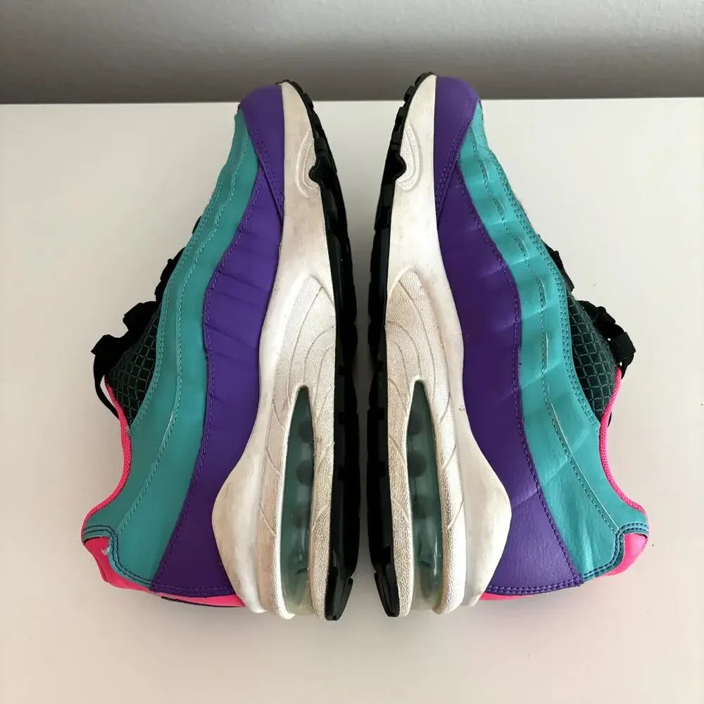 Nike Air Max 95 Youth Size 7 Sneakers Green Cabana Hyper Grape Kids Shoes 7Y